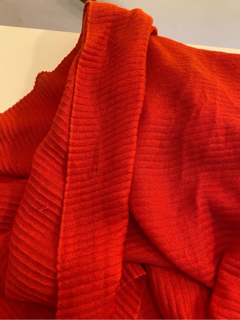 ZARA Accessories Oversized Red Textured Lightweight Scarf Wrap - Picture 8 of 11